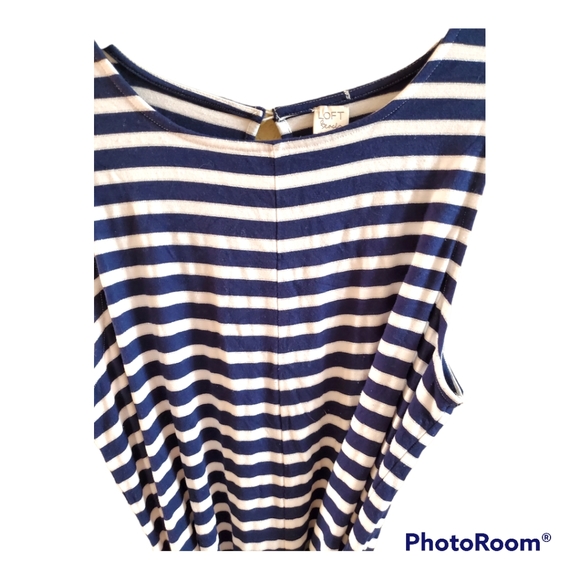 Loft beach shorts romper XS navy stripe silver metallic nautical - Picture 3 of 8